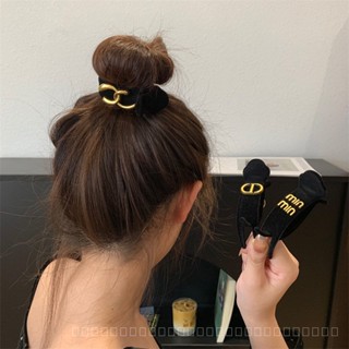 0825FS Elegant Classic Style Letters Bun Grip Womens All-Match Flocking Barrettes Updo Gadget High Ponytail Clip PGOG