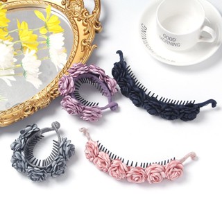 0825FS New Hair Band Hair Band Headdress Hot Mom Elegant Fluffy Dignified Flowers Barrettes Female Back Head Bun 0GIJ