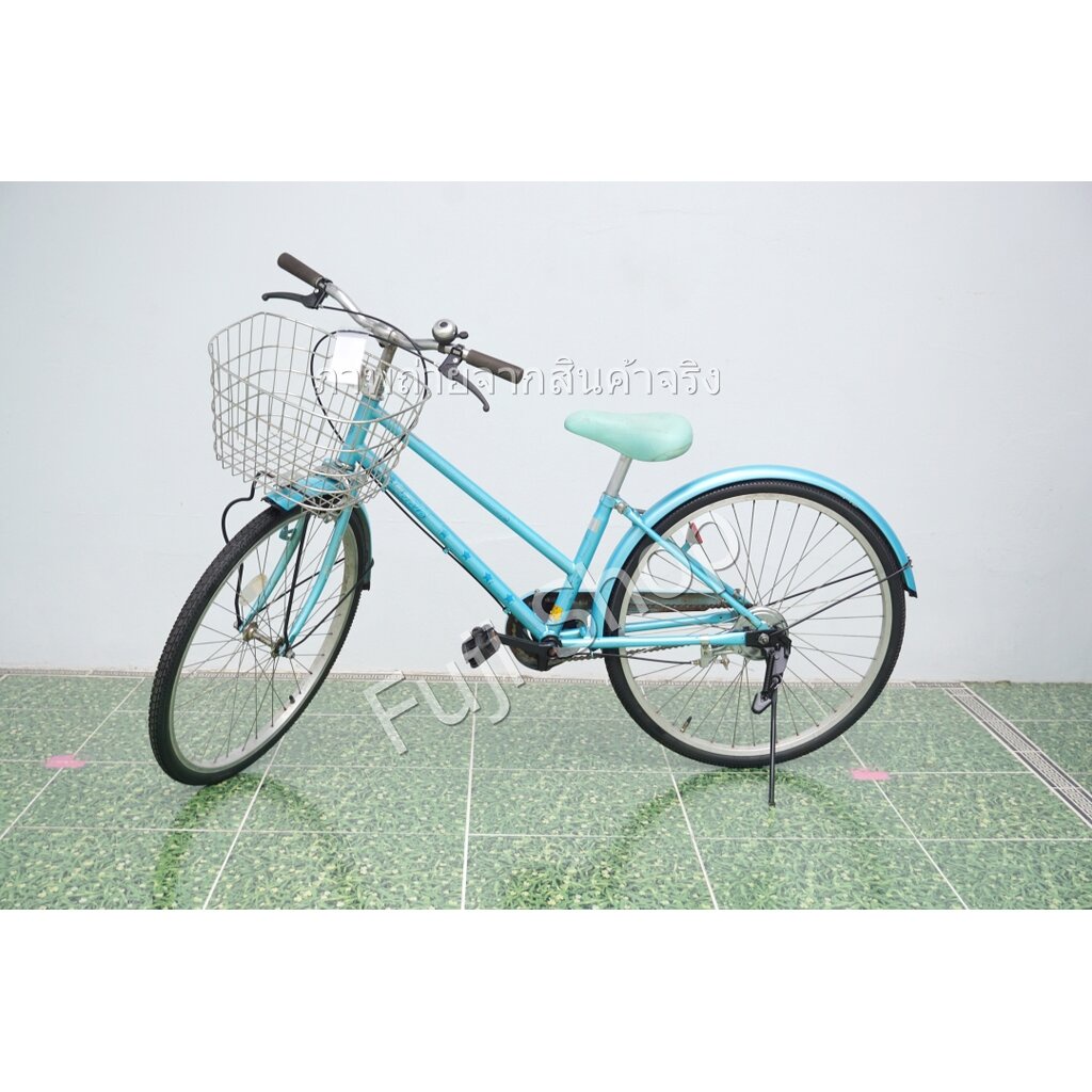 จักรยานแม่บ้านญี่ปุ่น - ล้อ 24 นิ้ว - ไม่มีเกียร์ - สีฟ้า [จักรยานมือสอง]