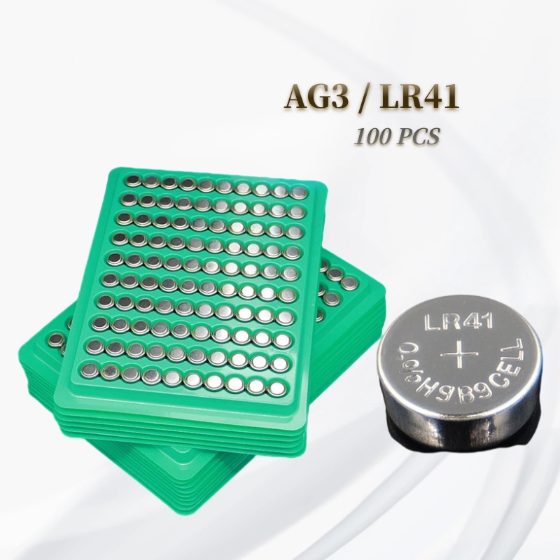 100pcs  AG3 Watch Battery LR41 SR41 192 CX41 392 L736 384 SR41SW 1.55V  Alkaline Cell Electronic Lig