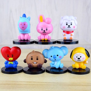 Bt21 ตุ๊กตาการ์ตูน BTS 3D แฮนด์เมด ของขวัญสําหรับนักเรียน ตกแต่งรถยนต์