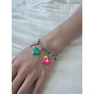 สร้อยข้อมือ จี้ดาวเสาร์ เคลือบสี Y2K ถอดออกได้ สําหรับผู้หญิง