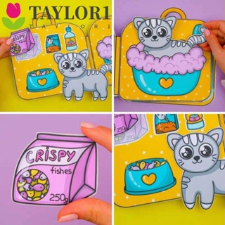 Taylor1 หนังสือสติกเกอร์ เกม Bixiong Home Luna Dog เป็ดน้อยสีเหลือง DIY ของเล่นสําหรับเด็ก