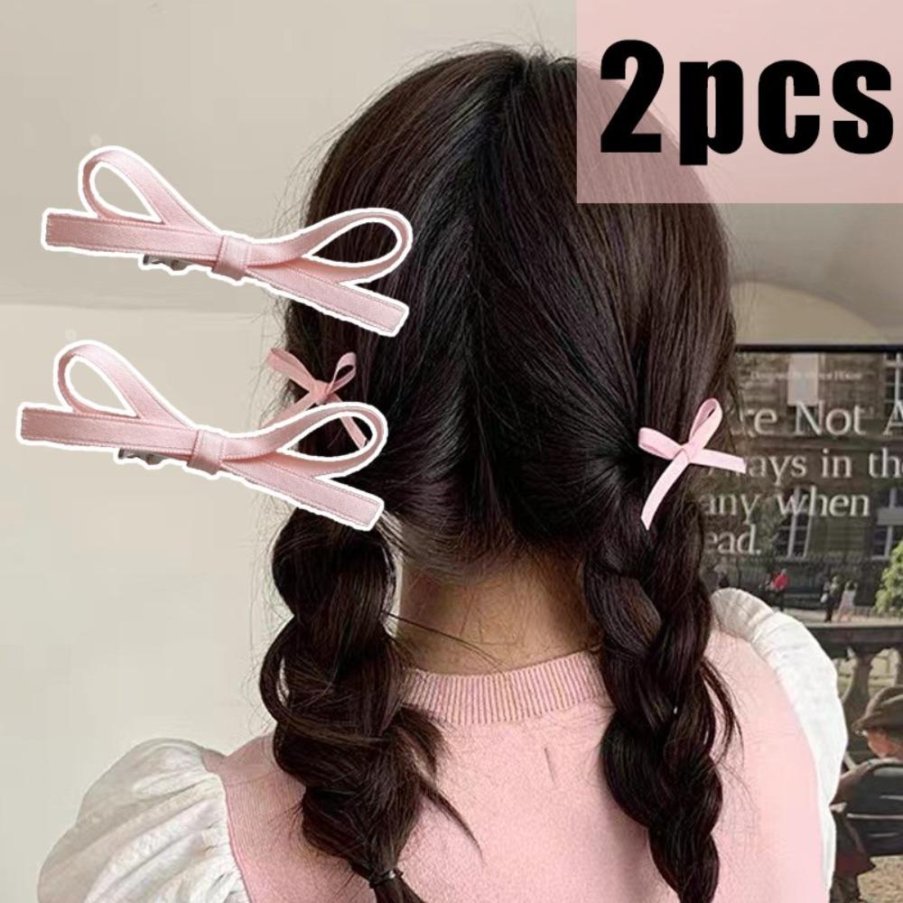 Cactu กิ๊บติดผม โบ 2 ชิ้น เครื่องประดับผม มินิ คว้า โบ กิ๊บติดผม แฟชั่นเกาหลี หวานแหวว บัลเล่ต์ ริบบิ้น หน้าม้า คลิป เด็กผู้หญิง