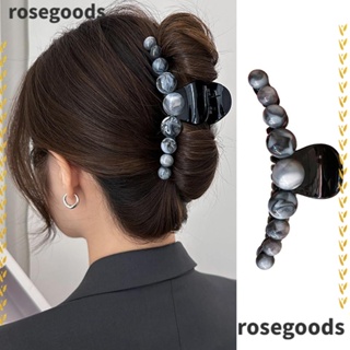 Rosegoods1 กิ๊บติดผม อะคริลิค ประดับมุก ลายหินอ่อน กันลื่น อุปกรณ์เสริม สําหรับทําผม