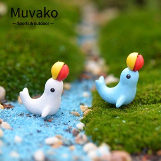 Muvako ฟิกเกอร์ปลาโลมา พลาสติก เรซิน สีขาว สีฟ้า DIY สําหรับตกแต่งกระถางต้นไม้ 12 ชิ้น