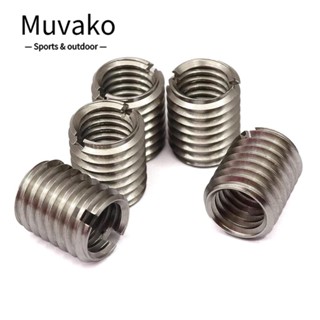 Muvako อะแดปเตอร์เกลียว ตัวผู้ M10 12 มม. ทนทาน M8 ตัวเมีย สีเงิน สําหรับซ่อมแซม 5 ชิ้น