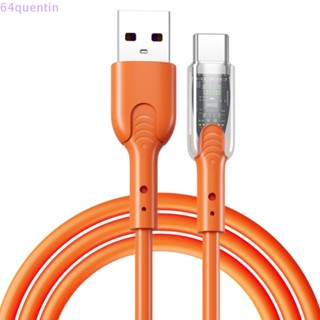 Quentin สายชาร์จโทรศัพท์มือถือ USB C 65W 65W 1 เมตร 6A แบบใส ชาร์จเร็ว