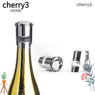 Cherry3 จุกไม้คอร์กแชมเปญ สเตนเลส สีเงิน ใช้ซ้ําได้ 2.2 นิ้ว 2 ชิ้น