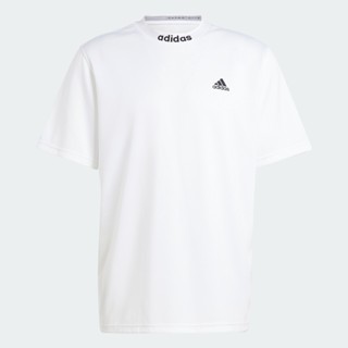 adidas ไลฟ์สไตล์ เสื้อยืดแต่งผ้าตาข่ายด้านหลัง ผู้ชาย สีขาว HY1285