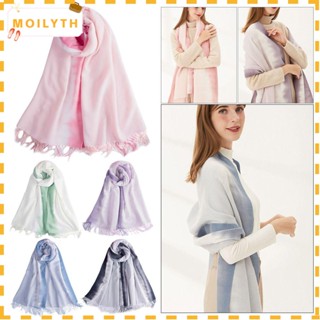 Moilyth ผ้าพันคอ ผ้าแคชเมียร์ ประดับพู่ หรูหรา ขนาด 200*70 ซม.