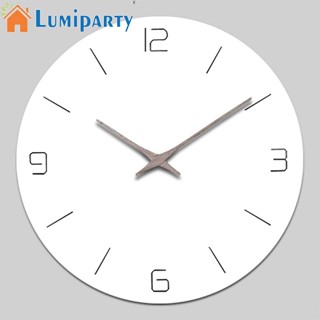 Lumiparty นาฬิกาแขวนผนัง ทรงกลม ไร้เสียง ใช้แบตเตอรี่ 25 ซม. สําหรับตกแต่งบ้าน ห้องนั่งเล่น ห้องนอน สํานักงาน