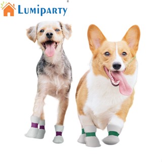 Lumiparty รองเท้าบูท กันน้ํา กันสิ่งสกปรก ป้องกันอุ้งเท้า ปรับได้ แบบใช้แล้วทิ้ง สําหรับสัตว์เลี้ยง สุนัข 20 ชิ้น