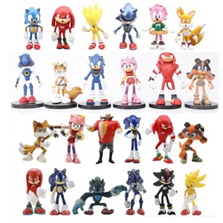 โมเดลฟิกเกอร์ Sonic The Hedgehog Series Super Sonic Tails Knuckles Amy The Echidna โลหะ สําหรับตกแต่งรถยนต์