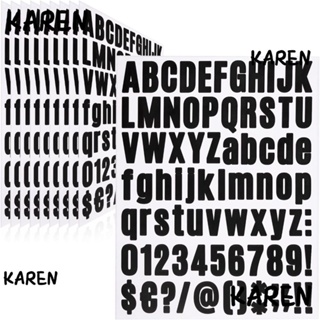 Karen สติกเกอร์ PVC ลายตัวอักษร 1 นิ้ว สีดํา สําหรับติดตกแต่งประตู 810 ชิ้น