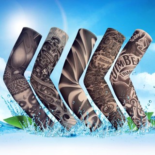 Hot Sale# tattoo sleeve flower arm sleeve tattoo mens and womens ice cool sleeve summer riding driving sun protection arm sleeve sleeve sleeve 8.26Li