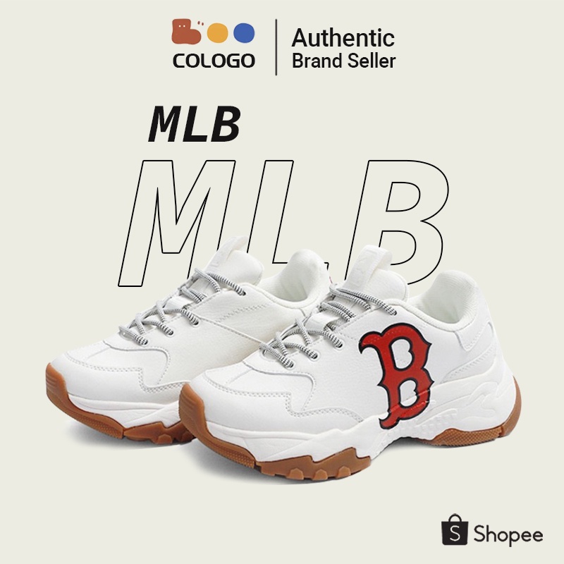 MLB Big Ball Chunky Boston Red Sox 3ASHC601N-43IVS mlb รองเท้าผ้าใบ White red 💯