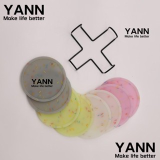 Yann1 ที่รองแก้วเครื่องดื่ม ซิลิโคน ทรงกลม หลากสี ใช้ซ้ําได้ เส้นผ่าศูนย์กลาง 4 นิ้ว ไม่เสียรูปง่าย 8 ชิ้น