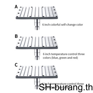 หัวฝักบัวอาบน้ํา LED 1/2 เปลี่ยนสีได้ 6 นิ้ว