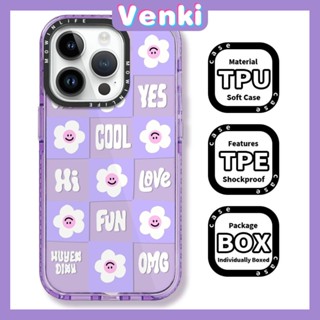 VENKI - เข้ากันได้สำหรับ เคสไอโฟน เคสไอโฟน11 เคส iphone 11 Soft Case เคสใสหนากันกระแทกกรอบป้องกันกล้องขอบสีม่วงลายสก๊อตเรียบง่ายดอกไม้เข้ากันได้กับ iPhone 13 12 11 PRO MAX XR XS 7 8