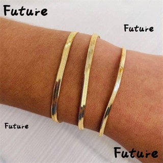 Future สร้อยข้อมือโซ่งู สเตนเลส 3 4 5 มม. ของขวัญ สําหรับผู้หญิง ผู้ชาย