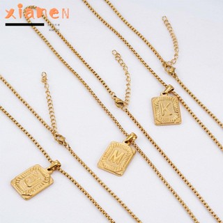 Xianen จี้ตัวอักษร สีทอง 14K สไตล์ฮิปฮอป ของขวัญผู้ชาย หรูหรา เครื่องประดับงานเลี้ยง