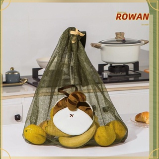 Rowans ถุงตาข่ายเก็บผัก ผลไม้ ขนาดใหญ่ จุของได้เยอะ ทําความสะอาดง่าย ป้องกันแมลง สําหรับช้อปปิ้ง