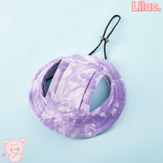 Lilac หมวกบังแดดสัตว์เลี้ยง ผ้าฝ้าย ย้อมสี สีม่วง น่ารัก ขนาดเล็ก สําหรับสัตว์เลี้ยง