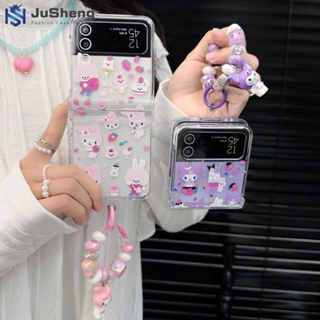 Jusheng เคสโทรศัพท์มือถือ สามชิ้น สําหรับ Samsung Z Flip5 Z Flip4 Z Flip3