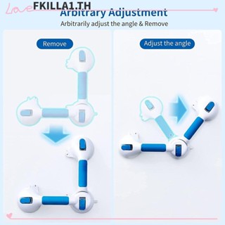 Faccfki ที่เท้าแขน แบบถ้วยดูดสามตัว ABS ขนาดใหญ่ กันลื่น พับได้ สําหรับห้องน้ํา