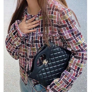 ♥ เช็คสินค้าก่อนสั่ง CHANEL TWEED JACKET แจ็คเก็ต ผ้าทวิส ชาแนล สีมัลติคัลเลอร์ แต่งกระดุมปั้ม