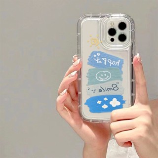 Yiki|เคสโทรศัพท์มือถือแบบนิ่ม TPU ลายภาพวาดสีน้ํามัน รูปหน้ายิ้ม สีฟ้า สําหรับ Huawei Honor 80GT 80SE 80 Pro 80 70 Pro 70 60SE 60 Pro 60 20 9X Pro Y9S