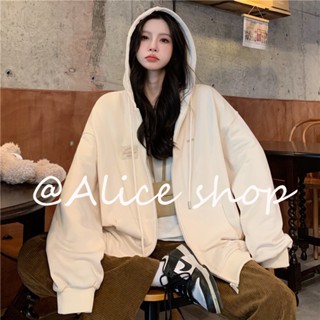 Alice  เสื้อผ้าผู้ญิง แขนยาว เสื้อฮู้ด คลุมหญิง สไตล์เกาหลี แฟชั่น  Beautiful fashion Chic สบาย A98J23W 36Z230909