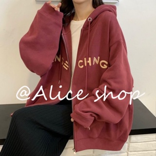 Alice  เสื้อผ้าผู้ญิง แขนยาว เสื้อฮู้ด คลุมหญิง สไตล์เกาหลี แฟชั่น  ทันสมัย Unique fashion สบาย A98J2IM 36Z230909