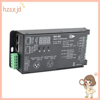 ตัวควบคุมถอดรหัสถอดรหัส 4CH D4-XE DMX PWM หรี่ไฟได้ 12V-36V หน้าจอดิจิทัล 2000Hz 500HZ สําหรับไฟ RGB LED