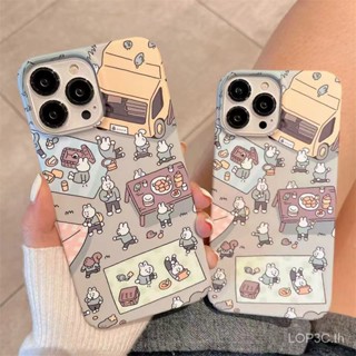 เคสโทรศัพท์มือถือแบบแข็ง กันกระแทก ลายการ์ตูนกระต่ายน่ารัก สําหรับ iPhone 15 14 13 12 11Promax X XR XS 7plus 8plus 11 12 13 14 15 pro