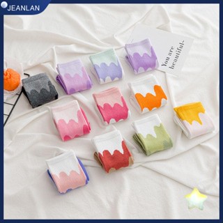 Jeanlan ถุงน่อง ลายสายรุ้งน่ารัก สไตล์สตรีท สําหรับผู้หญิง ผู้ชาย