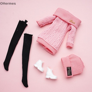 [OHermes] ชุดเสื้อกันหนาว หมวก ถุงน่อง ขนาด 30 ซม. สําหรับตุ๊กตา 1 ชุด