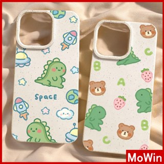 Mowin - เข้ากันได้สำหรับ เคสไอโฟน เคสไอโฟน11 เคส iphone 11 กรณีเป็นมิตรกับสิ่งแวดล้อมสีขาวกรณีนุ่มปกป้องกล้องกันกระแทกน่ารักไดโนเสาร์หมี Woods เข้ากันได้กับ iPhone 13 PRO MAX 12 PRO MAX 11 XR XS