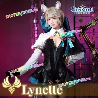 - Jn - Lynette ชุดคอสเพลย์ เกม Genshin Impact Magician Lynette วิกผมเกม Genshin Lynette Fontaine Twins ชุดคอสเพลย์