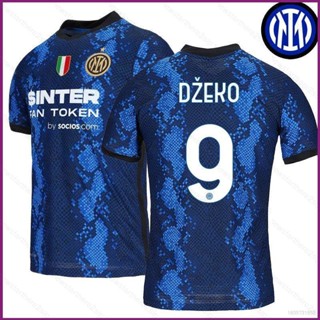 Np2 21-22 อินเตอร์มิลาน F.C. เสื้อกีฬาแขนสั้น ลายทีมชาติฟุตบอล De Vrij Dzeko Barella Eriksen ชุดเหย้า พลัสไซซ์