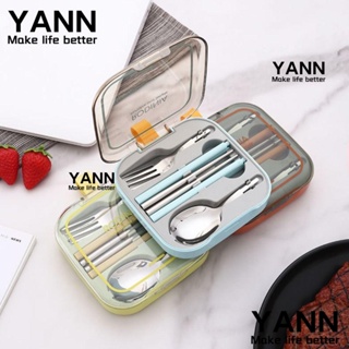 Yann1 ชุดช้อนส้อม สเตนเลส ถอดออกได้ อเนกประสงค์ สําหรับตั้งแคมป์กลางแจ้ง