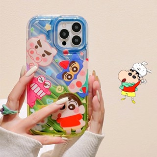 เคสโทรศัพท์มือถือ ลายการ์ตูนชินจัง กันกระแทก สําหรับ IPhone 11 12 13 14 Pro Max 7Plus 8Plus XR XS Laser Phone Cover Anti Shock Case for IPhone 11 Pro Max