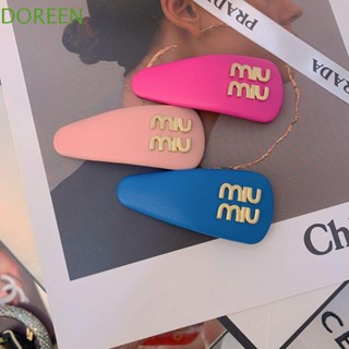 Doreen กิ๊บติดผม สไตล์เกาหลี เครื่องประดับ ตัวอักษรหวาน MIU หนัง สีแคนดี้ บ๊อบบี้ เครื่องประดับผม