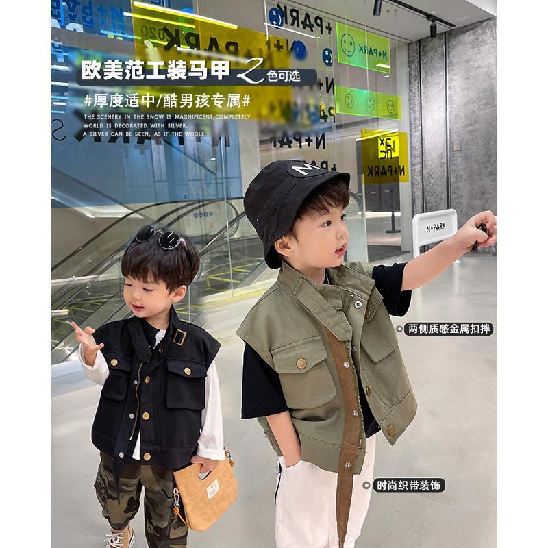 2.3 เสื้อแจ็กเก็ตลําลอง ทรงหลวม ขนาดเล็ก แฟชั่นฤดูใบไม้ร่วง สไตล์เกาหลี สําหรับเด็กผู้ชาย