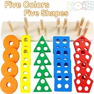 Toddlers Montessori Toys Wooden Sorting &amp; Stacking Toys Kids Learning Toys