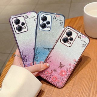 เคส For Xiaomi Redmi Note 12 Pro เคส Redmi Note 12S เคส Redmi 12C Casing Redmi 10C Case Redmi 9C NFC Case Redmi 10A Case Redmi 9A Case TPU Luxury Romance Flower Butterfly Silicone Phone Case Cassing Cases Cover OU โทรศัพท์มือถือซิลิโคน