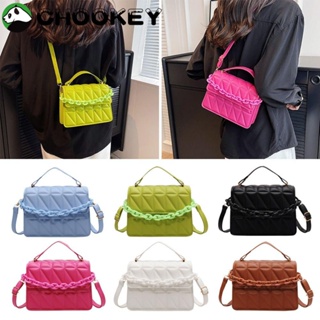 Chookey กระเป๋าสะพายไหล่ สะพายข้าง หนัง PU ทรงสี่เหลี่ยม ขนาดเล็ก แบบพกพา สีพื้น สําหรับผู้หญิง