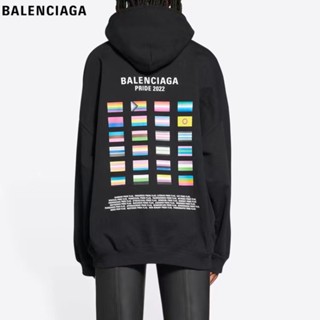 Balenciaga เสื้อกันหนาวแขนยาว มีฮู้ด พิมพ์ลาย ของแท้ 100% แฟชั่นฤดูใบไม้ร่วง และฤดูหนาว สําหรับผู้ชาย และผู้หญิง