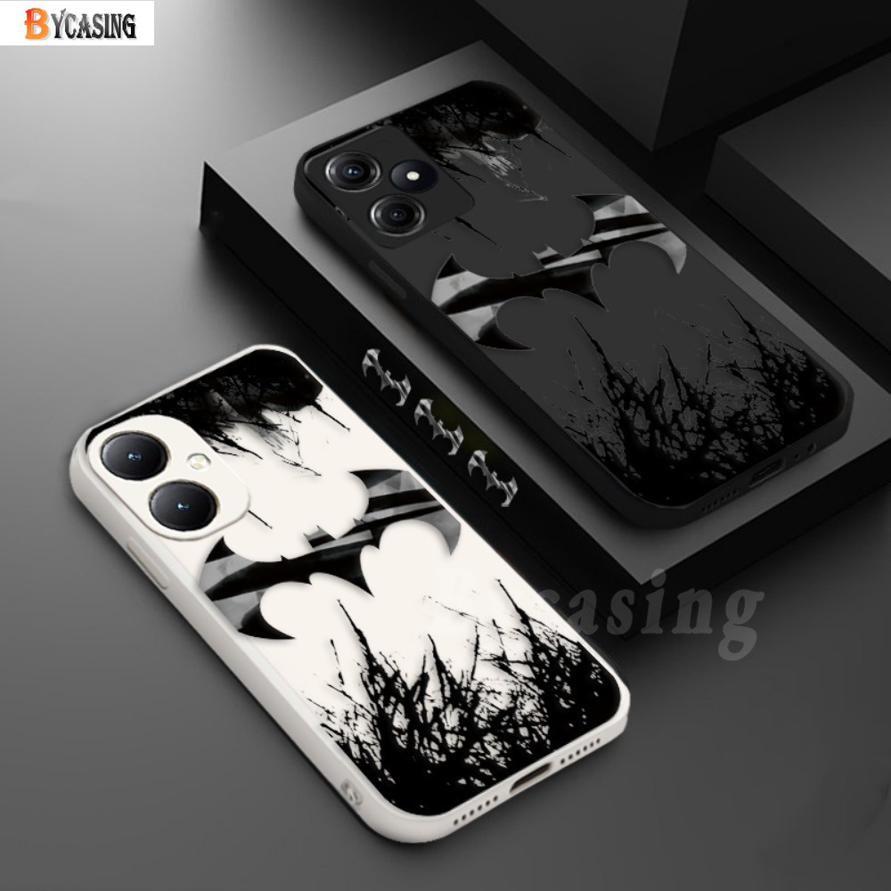 เคสโทรศัพท์มือถือยาง ขอบตรง ลายค้างคาวบินกลางคืน สําหรับ Realme Note 50 C53 C51 C55 C33 C35 C30s C31 C11 C15 C12 C17 C2 A1K Realme 11 10 8i 9i 5i 6i 7i C21Y C25Y C.asetify